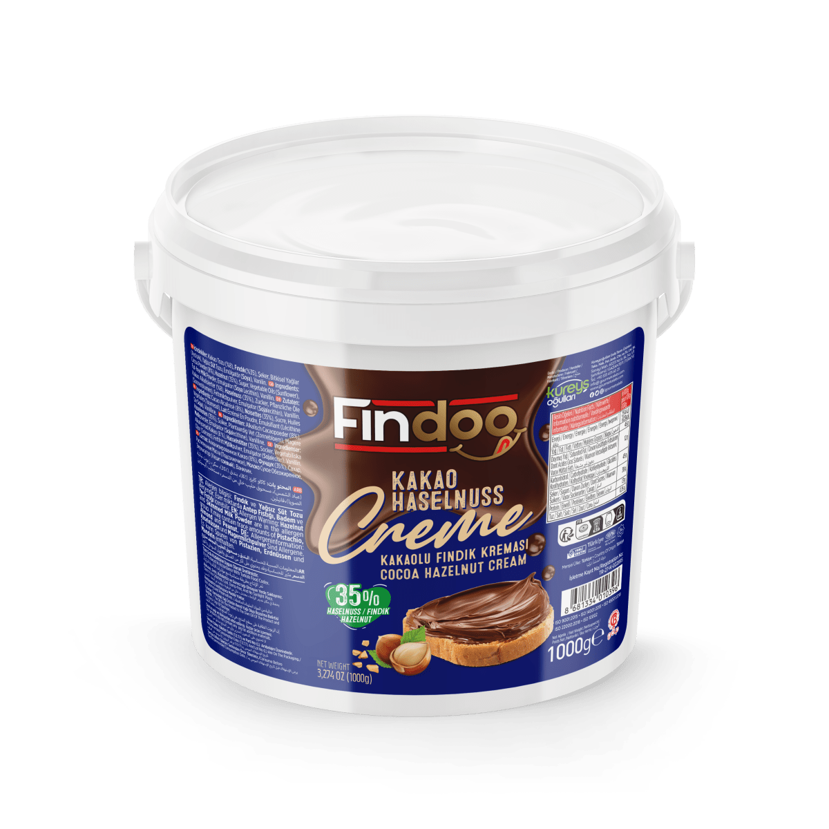 Celebiogullari Premium Cocoa Hazelnut Cream (35% Hazelnut) - 500g, 1kg & 5kg Buckets - TryAladdin