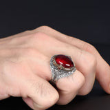 Tesbihevim | King Chain Model Zircon Stone Silver Ring for Men - TryAladdin