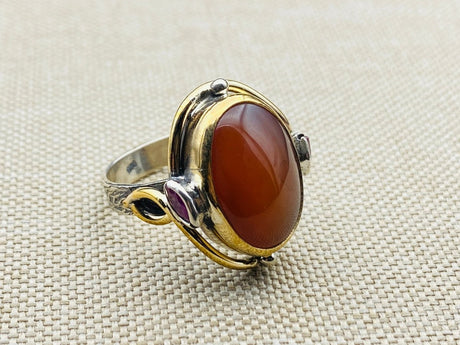 Agate Stone Ladies Silver Ring - TryAladdin