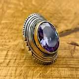 Amethyst Silver Ring - TryAladdin