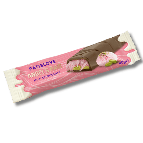 Angel’s Hair Milk Chocolate Turkish Cotton Candy With Pistachio Cream Bar - 40G - TryAladdin
