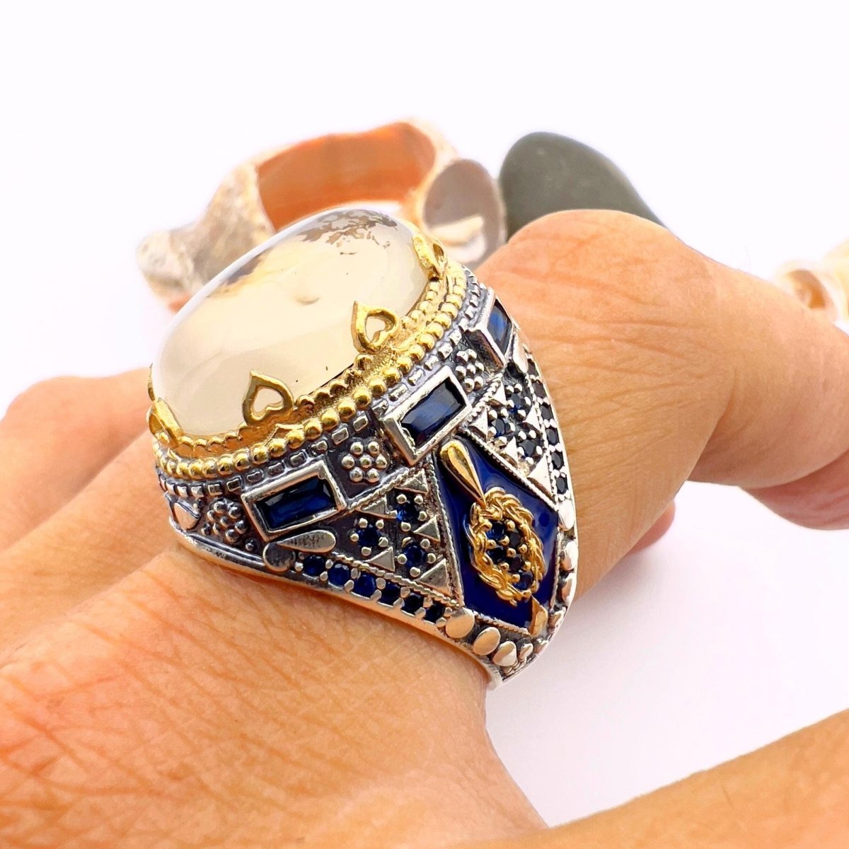 Aqeeq Yemeni Silver Ring - TryAladdin