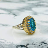 Istanbul Jewelry | Aquamarine Turkish Design Vintage Handmade Silver Ring - TryAladdin