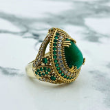 Istanbul Jewelry | Emerald Ottoman Style Handmade Silver Jewelry Set - TryAladdin