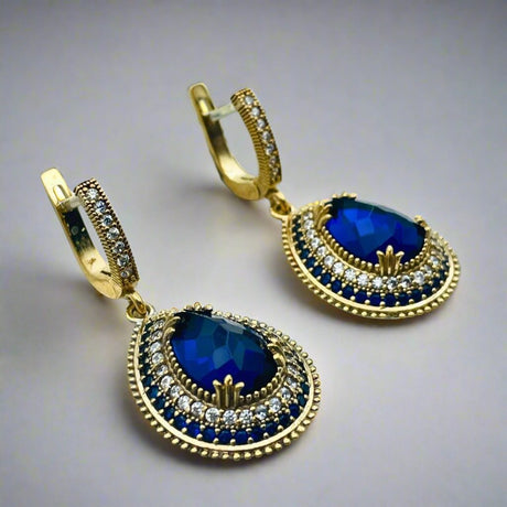 Istanbul | Sapphire Ottoman Style Handmade Silver Jewelry Set - TryAladdin