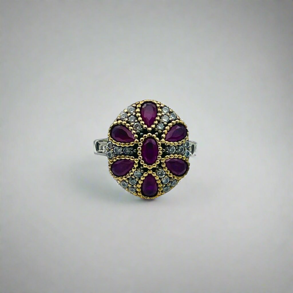 Istanbul Jewelry | Ruby Ottoman Style Handmade Silver Ring - TryAladdin