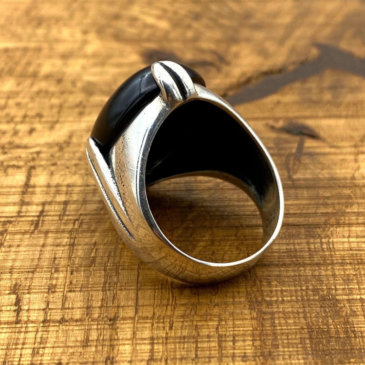 Black Onyx Silver Ring - TryAladdin