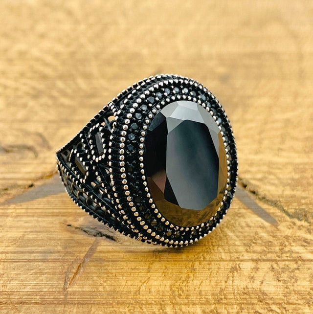 Black Zircon Stone Ring - TryAladdin