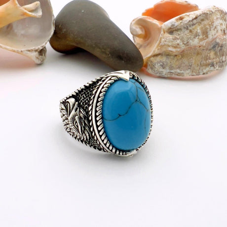 Blue Turquoise Square Ring - TryAladdin