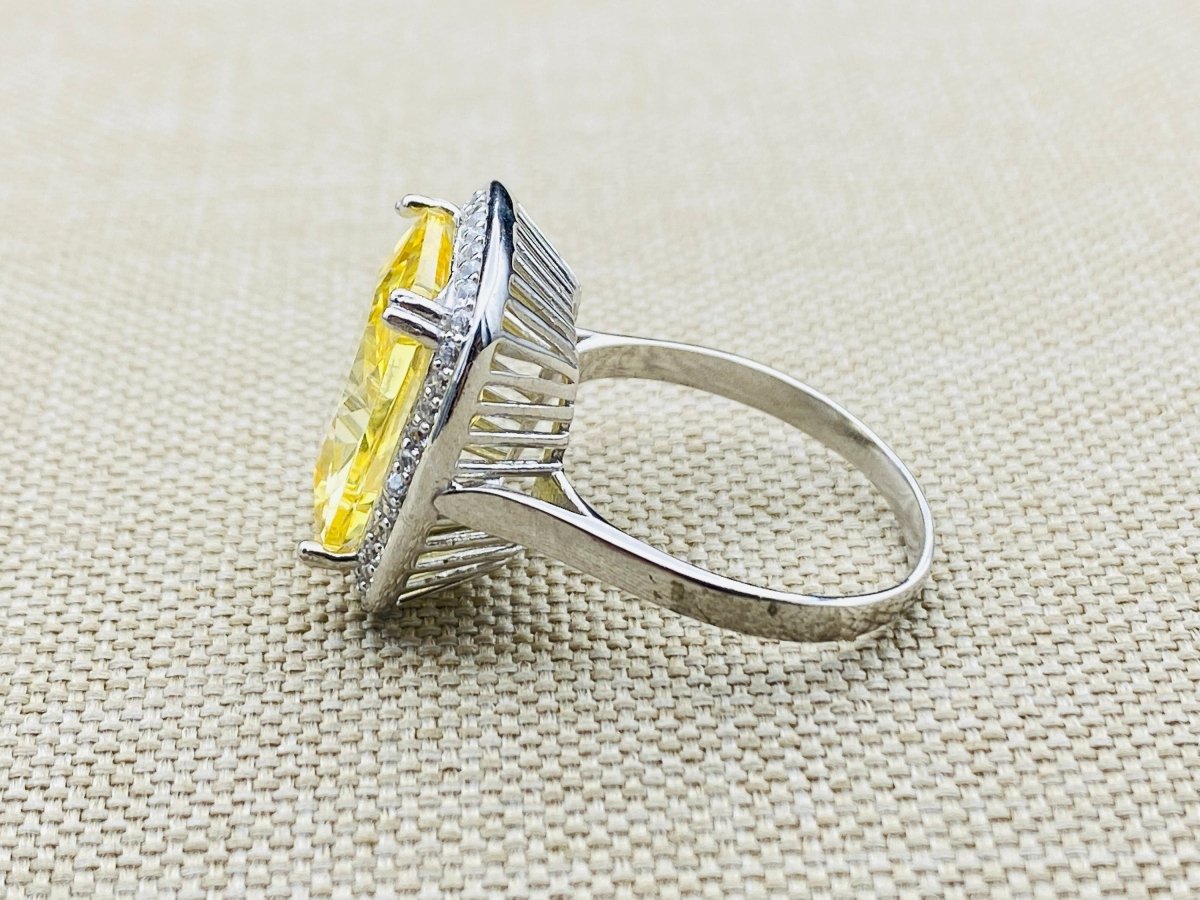 Citrine Ladies Silver Ring - TryAladdin