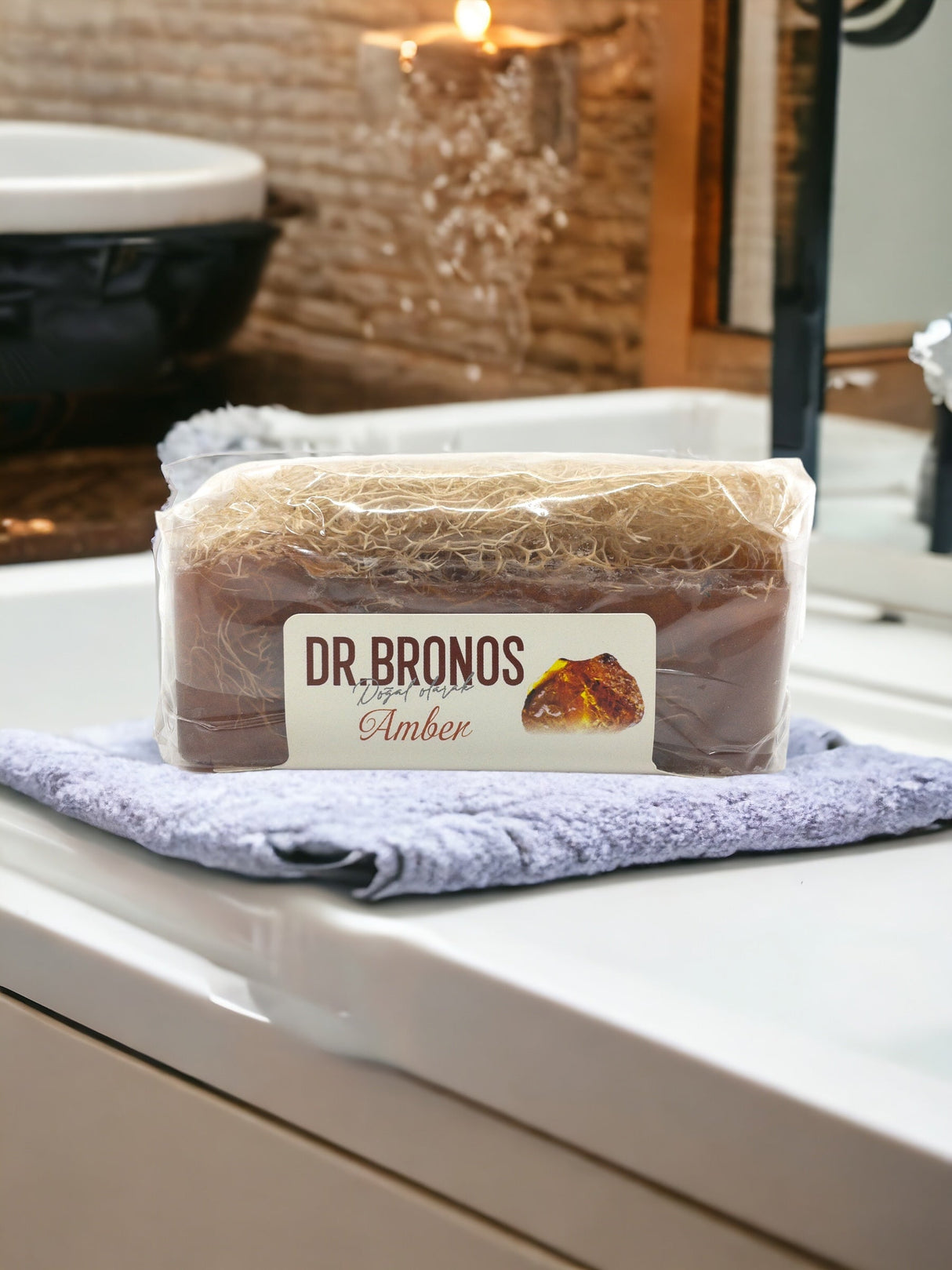 Dr. Bronos | Amber Soap with Natural Pumpkin Loofah - TryAladdin