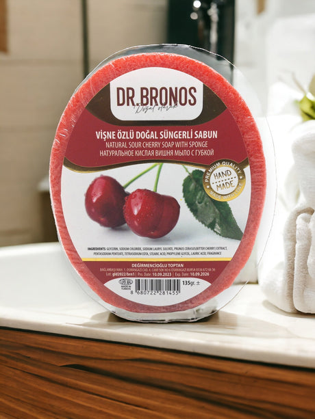 Dr. Bronos | Natural Sour Cherry Soap with Sponge - TryAladdin