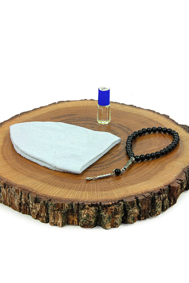 Essence, Prayer Hat and Prayer Beads Men's Hajj Umrah Gift Set - TryAladdin