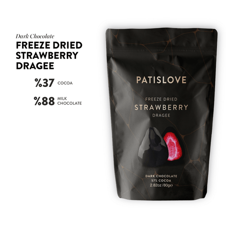 Freeze Dried Dark Chocolate Strawberry Dragee - 80G - TryAladdin