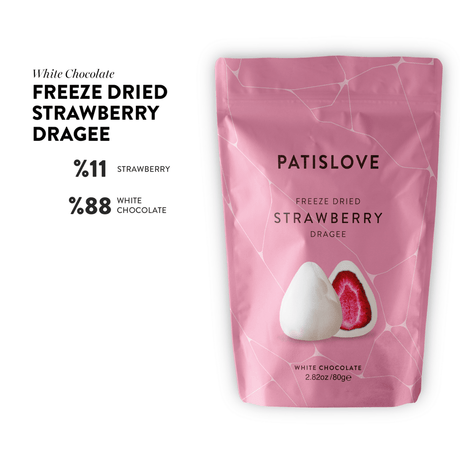 Freeze Dried White Chocolate Strawberry Dragee - 80G - TryAladdin