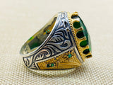 Green Emerald Stone Ring for Men - TryAladdin