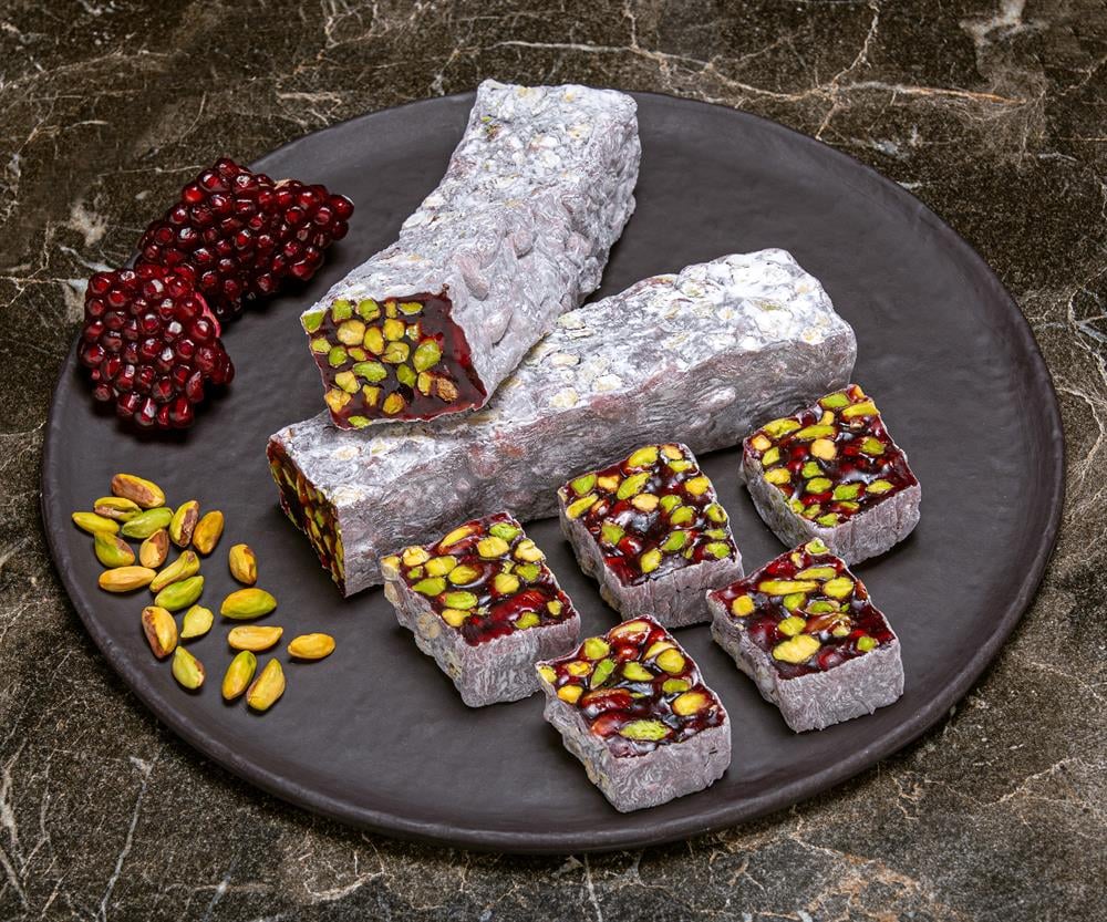 Hafiz Mustafa 1864 | Turkish Delight with Pomegranate Pistachio Croquant (1 kg) - TryAladdin