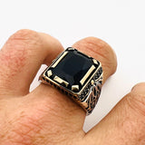 Handcrafted Men's Blue Sapphire Stone Ring - TryAladdin