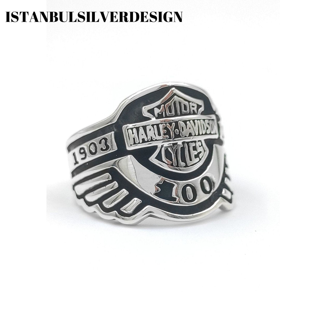 Harley Davidson Motorcycle Signet Ring - TryAladdin