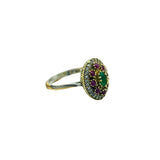 Istanbul Jewelry | Emerald and Ruby Ottoman Style Handmade Silver Ring - TryAladdin