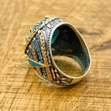 Men’s Aquamarine Oval Ring - TryAladdin