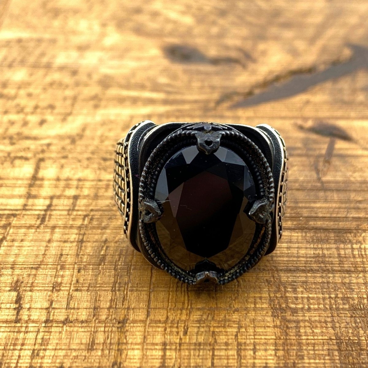 Men's Black Onyx Gemstone Ring - TryAladdin