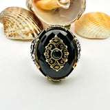 Men's Black Onyx Gemstone Silver Ring - TryAladdin