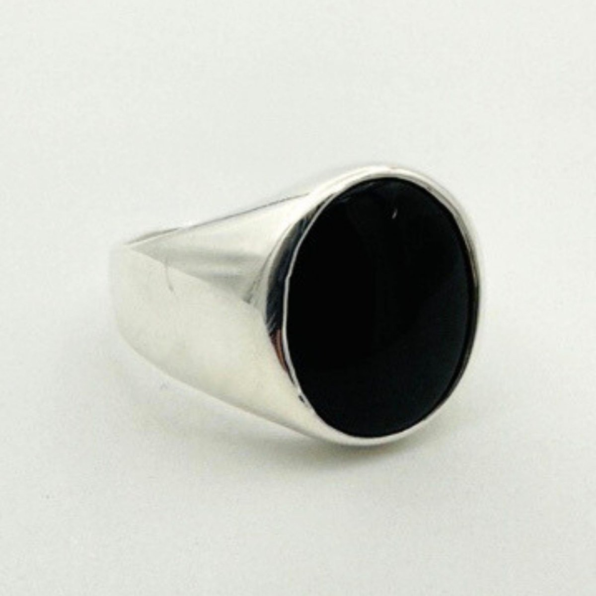 Men's Black Onyx Silver Ring - TryAladdin