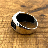 Men's Black Onyx Silver Ring - TryAladdin