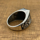 Men's Black Onyx Stone Silver Ring - TryAladdin