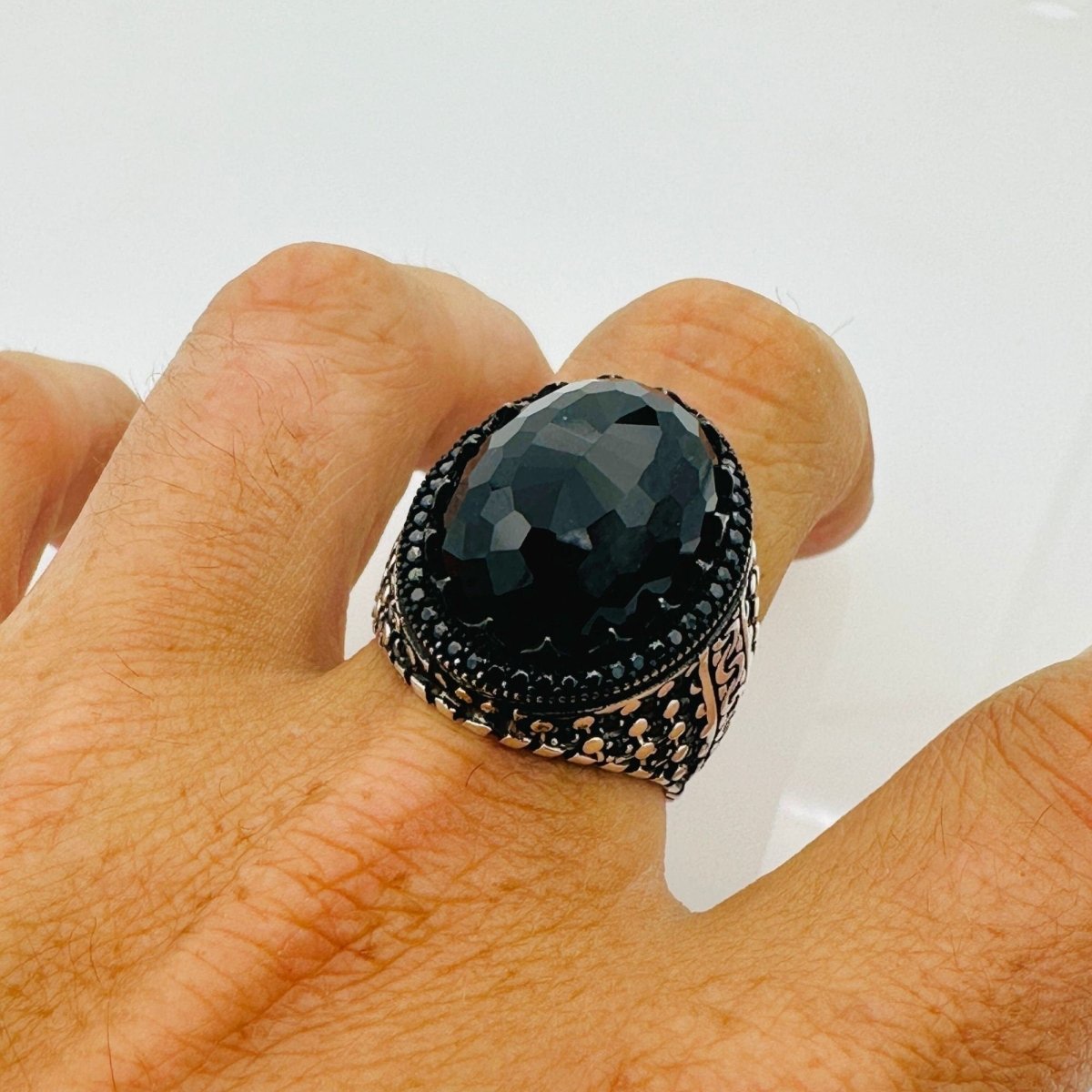 Men's Black Zircon Ring - TryAladdin