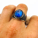 Men's Blue Sapphire Stone Ring - TryAladdin