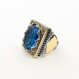 Men's Blue Sapphire Stone Ring - TryAladdin