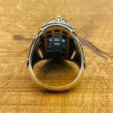 Men's Blue Zircon Silver Ring - TryAladdin