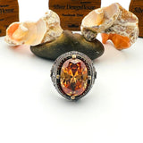 Men's Champagne Citrine Oval Stone Silver Ring - TryAladdin