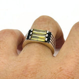 Men's Citrine Silver Ring - TryAladdin