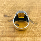 Men's Citrine Silver Ring - TryAladdin