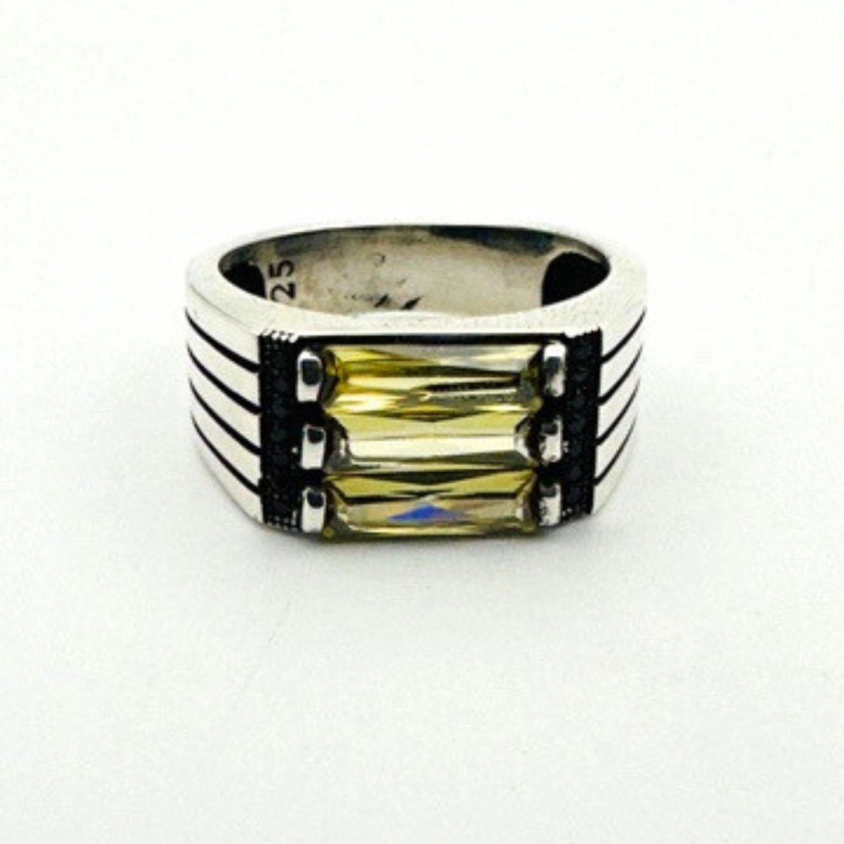 Men's Citrine Silver Ring - TryAladdin