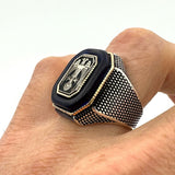 Men's Double Head Turkish Sultan's Signature Seljuk State Handmade Ring - TryAladdin