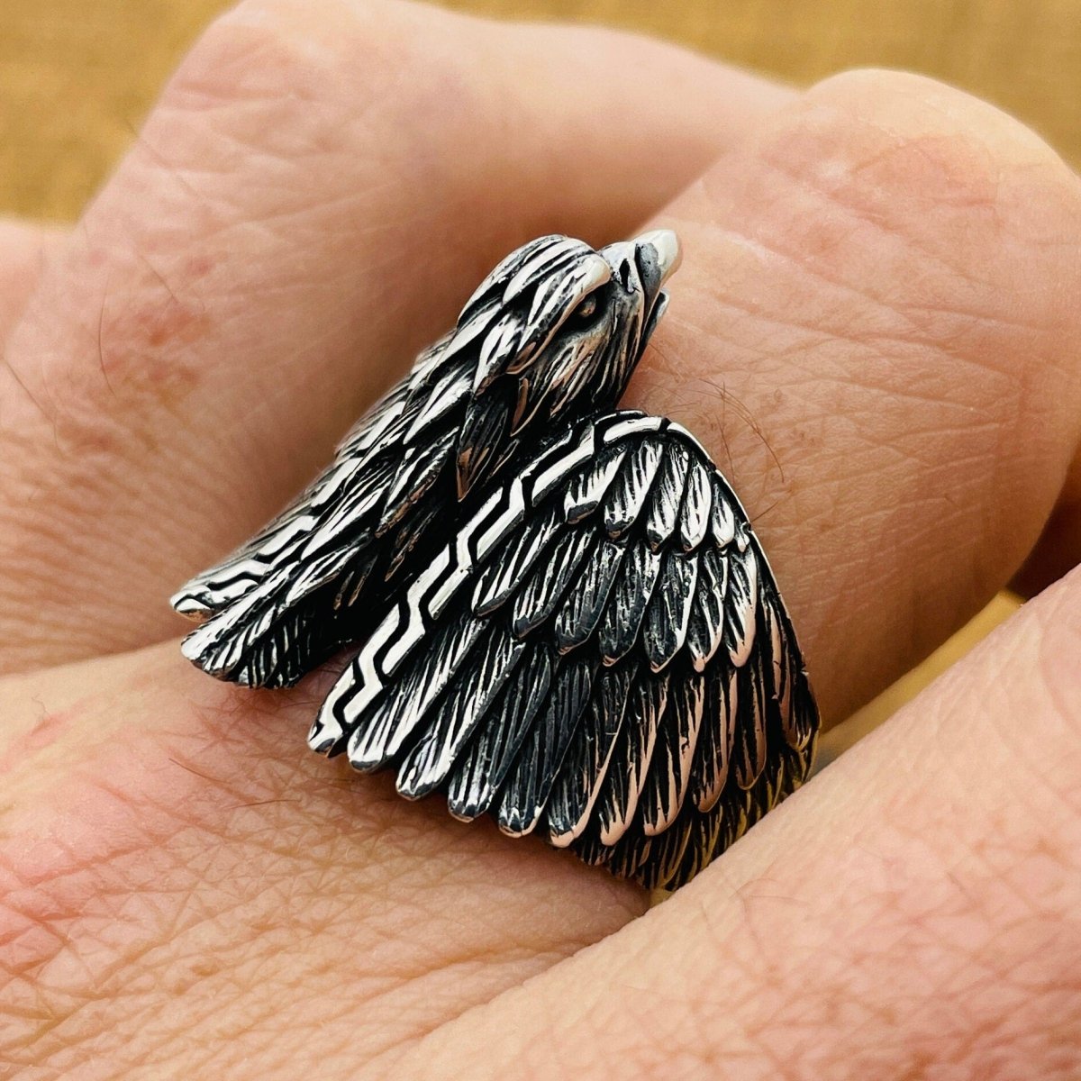 Men's Eagle Silver Ring - TryAladdin