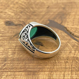 Men’s Green Agate Oval Ring - TryAladdin