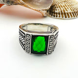 Men's Green Emerald Gemstone Ring - TryAladdin