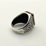 Men's Handmade Black Onyx Stone Silver Ring - TryAladdin