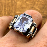 Men's Multi Stone Silver Ring - TryAladdin