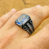 Men's Tanzanite Silver Ring - TryAladdin