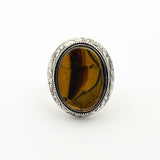 Men's Tiger Eye Silver Ring - TryAladdin