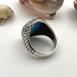 Men's Turquoise Stone Handmade Silver Ring - TryAladdin