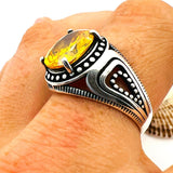 Men's Yellow Citrine Ring - TryAladdin