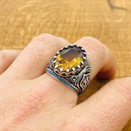 Multi - Color Zultanite Stone Men's Ring - TryAladdin