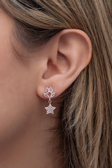 Nereze | Dangling Tiny Star Earrings with Shuttle Zircon Stone - TryAladdin